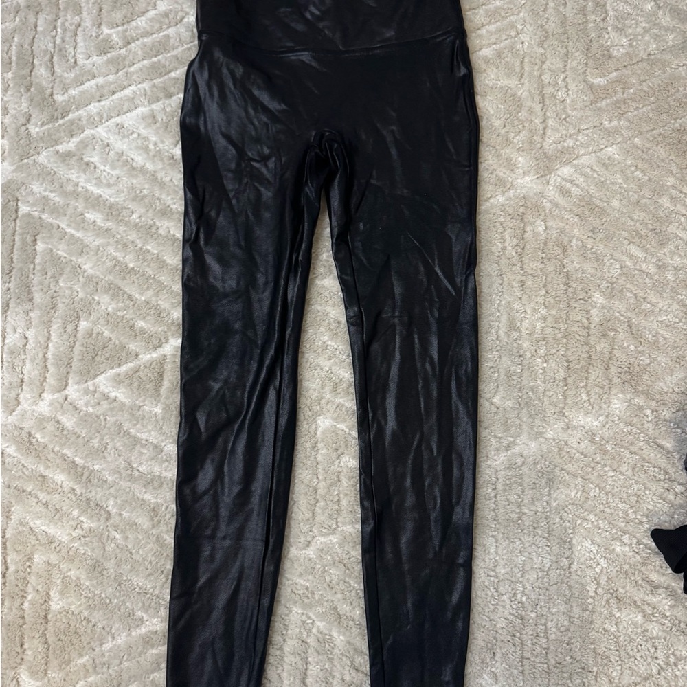 SPANX faux leather Black Leggings